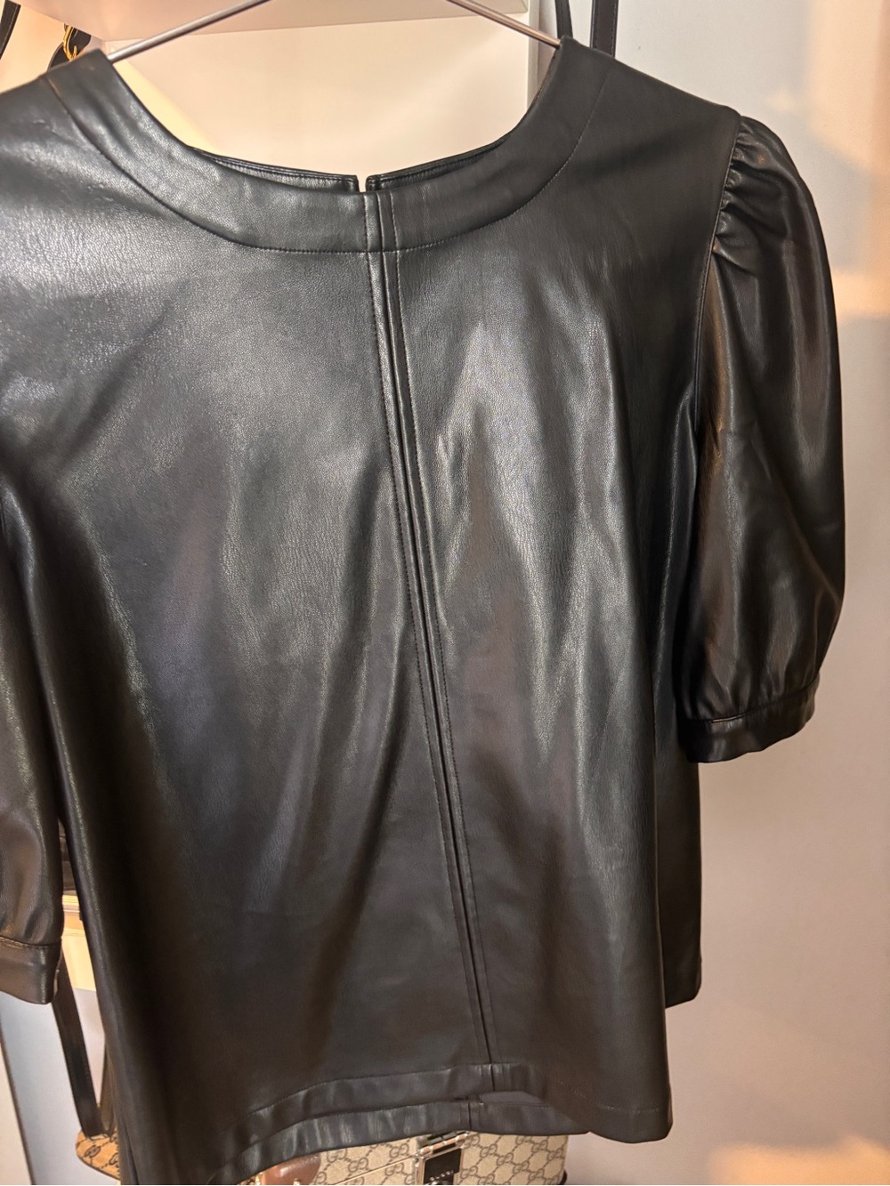 Steve Madden Black Faux Leather Jacket Top